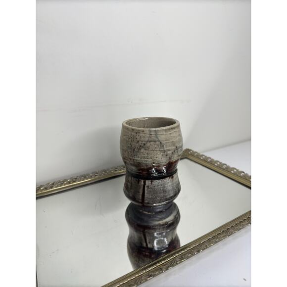 Vintage Art Pottery Coffee Mug Cup Grey Green Studio Pottery Glazed unsigned - Picture 3 of 10